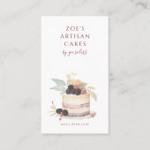Elegant Watercolor Cake Bakery Pastry Chef Visitekaartje (Voorkant)