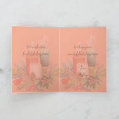 Elegant Watercolor Candlelight Christmas Card Kaart (Binnen)
