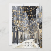 Elegant Watercolor Chic Gold Black Happy Holidays Feestdagenkaart (Voorkant)