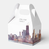 Elegant Watercolor Chicago Wedding Bedankdoosjes (Achterkant)