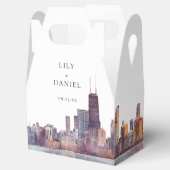 Elegant Watercolor Chicago Wedding Bedankdoosjes (Geopend)