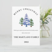 Elegant Watercolor Christmas Card  Feestdagenkaart (Staand voorkant)