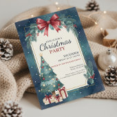 Elegant Watercolor Christmas Party Invitation Kaart