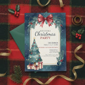 Elegant Watercolor Christmas Party Invitation Kaart
