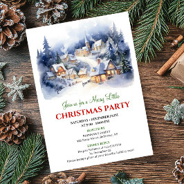 Elegant watercolor Christmas scene holiday party Kaart