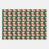 Elegant Watercolor Christmas Stocking Inpakpapier Vel (Voorkant 2)