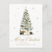 Elegant Watercolor Christmas Tree Feestdagenkaart (Voorkant)