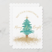 Elegant Watercolor Christmas Tree Feestdagenkaart (Voorkant / Achterkant)