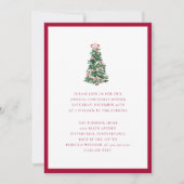 Elegant Watercolor Christmas Tree Holiday Party  Kaart (Voorkant)