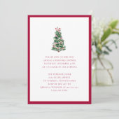 Elegant Watercolor Christmas Tree Holiday Party  Kaart (Staand voorkant)