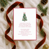 Elegant Watercolor Christmas Tree Holiday Party  Kaart