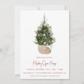 Elegant Watercolor Christmas Tree Holiday Party Kaart (Voorkant)