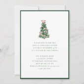 Elegant Watercolor Christmas Tree Holiday Party  Kaart (Voorkant)