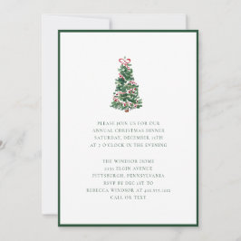 Elegant Watercolor Christmas Tree Holiday Party  Kaart