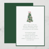 Elegant Watercolor Christmas Tree Holiday Party  Kaart (Voorkant / Achterkant)