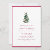 Elegant Watercolor Christmas Tree Holiday Party Kaart (Voorkant)