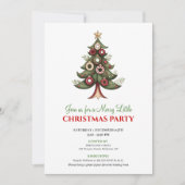 Elegant watercolor Christmas tree party invite Kaart (Voorkant)