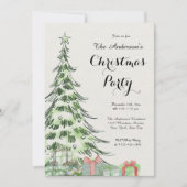 Elegant Watercolor Christmas Tree Party Kaart (Voorkant)