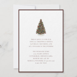 Elegant Watercolor Christmas Tree Plaid  Kaart