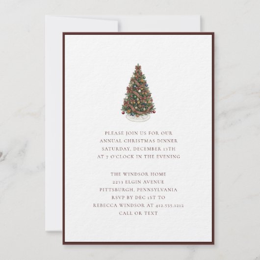 Elegant Watercolor Christmas Tree Plaid  Kaart (Voorkant)