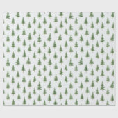 Elegant Watercolor Christmas Tree Wrapping Paper Cadeaupapier (Vlak)
