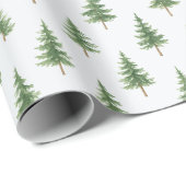Elegant Watercolor Christmas Tree Wrapping Paper Cadeaupapier (Rol Hoek)
