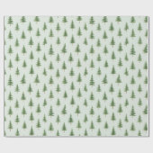 Elegant Watercolor Christmas Tree Wrapping Paper Cadeaupapier (Vlak)