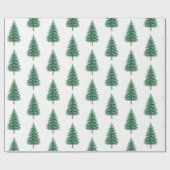 Elegant Watercolor Christmas Tree Wrapping Paper Cadeaupapier (Vlak)
