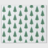 Elegant Watercolor Christmas Tree Wrapping Paper Cadeaupapier (Vlak)