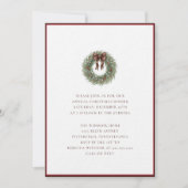 Elegant Watercolor Christmas Wreath Plaid Bow  Kaart (Voorkant)