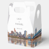 Elegant Watercolor Cincinnati Ohio Wedding Bedankdoosjes (Geopend)