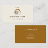 Elegant watercolor Coffee shop  Business Card Visitekaartje (Voorkant / Achterkant)
