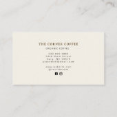 Elegant watercolor Coffee shop  Visitekaartje (Achterkant)