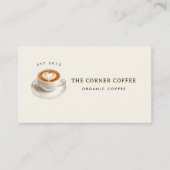 Elegant watercolor Coffee shop  Visitekaartje (Voorkant)