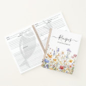 Elegant Watercolor Colorful Wildflower Recipe Book Notitieboek (Binnen)
