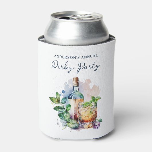 Elegant watercolor Derby-feest Blikjeskoeler (Blikje Voorkant)