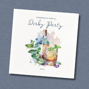 Elegant Watercolor Derby Feest Servet