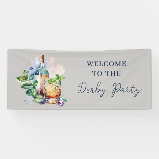 Elegant watercolor Derby-feest Spandoek (Horizontaal)