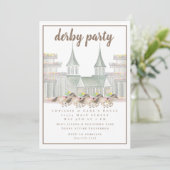 Elegant Watercolor Derby Party Racing Horses  Kaart (Staand voorkant)