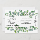 Elegant Watercolor Eucalyptus Baby Shower Kaart (Voorkant)