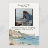 Elegant Watercolor European Destination Wedding Kaart (Achterkant)