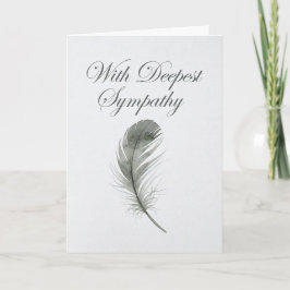 Elegant Watercolor Feather Sympathy Card Kaart