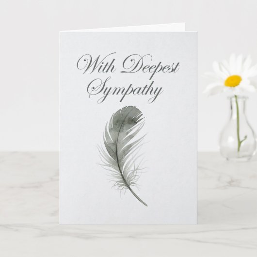 Elegant Watercolor Feather Sympathy Card Kaart (Kleine Plant)