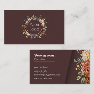 Elegant Watercolor Floral Beauty & Events  Visitekaartje