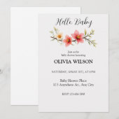 Elegant Watercolor Floral Branch Kaart (Voorkant / Achterkant)