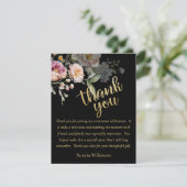 Elegant Watercolor Floral Budget Retirement Bedankkaart (Staand voorkant)