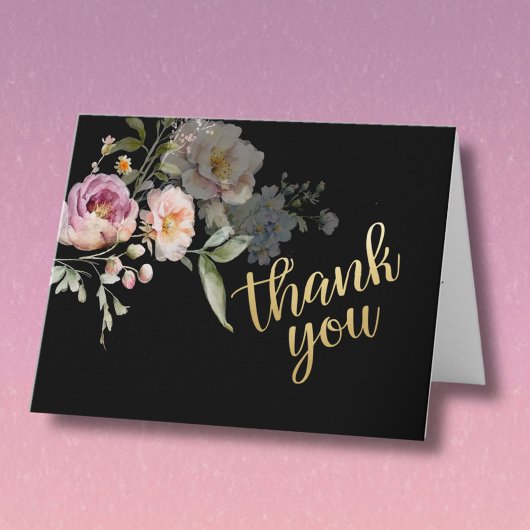 Elegant Watercolor Floral Budget Retirement Bedankkaart