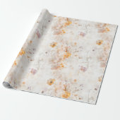 Elegant Watercolor Floral Cadeaupapier (Uitgerold)