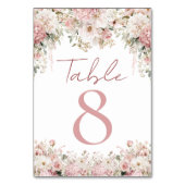 elegant watercolor floral garden pink wedding chic kaart (Achterkant)