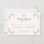 Elegant Watercolor Floral Rococo Wedding RSVP Kaartje (Voorkant)